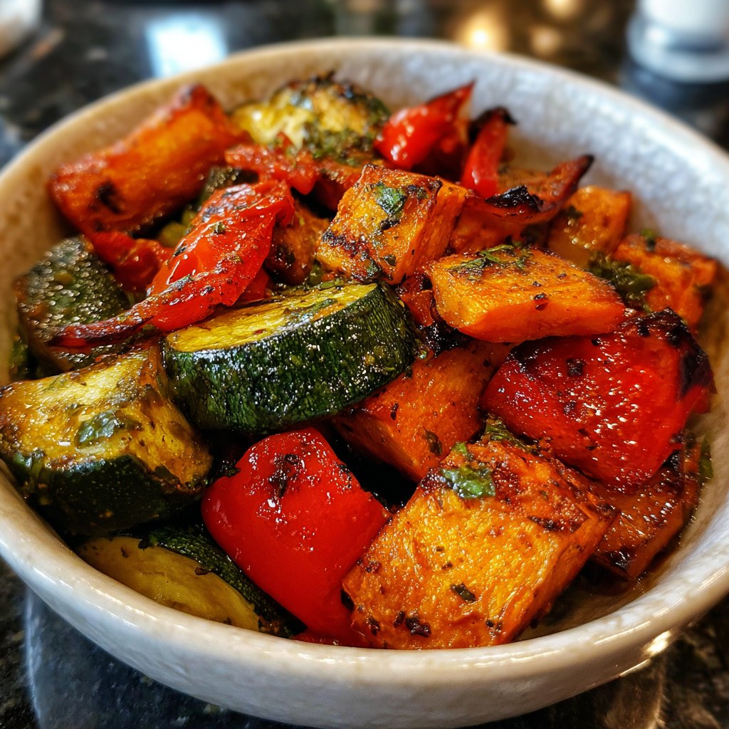 Abendessen mit Ofengemüse