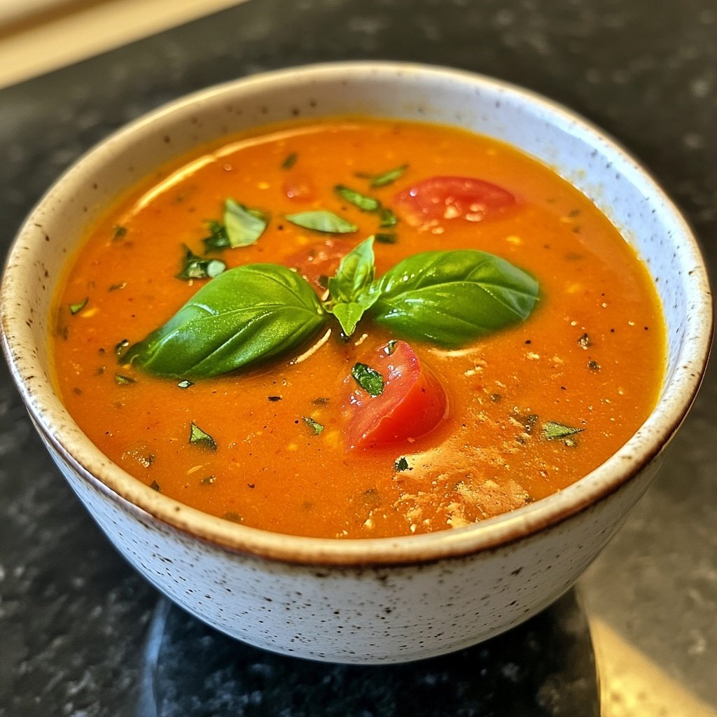 Tomatensuppe mit Basilikum
