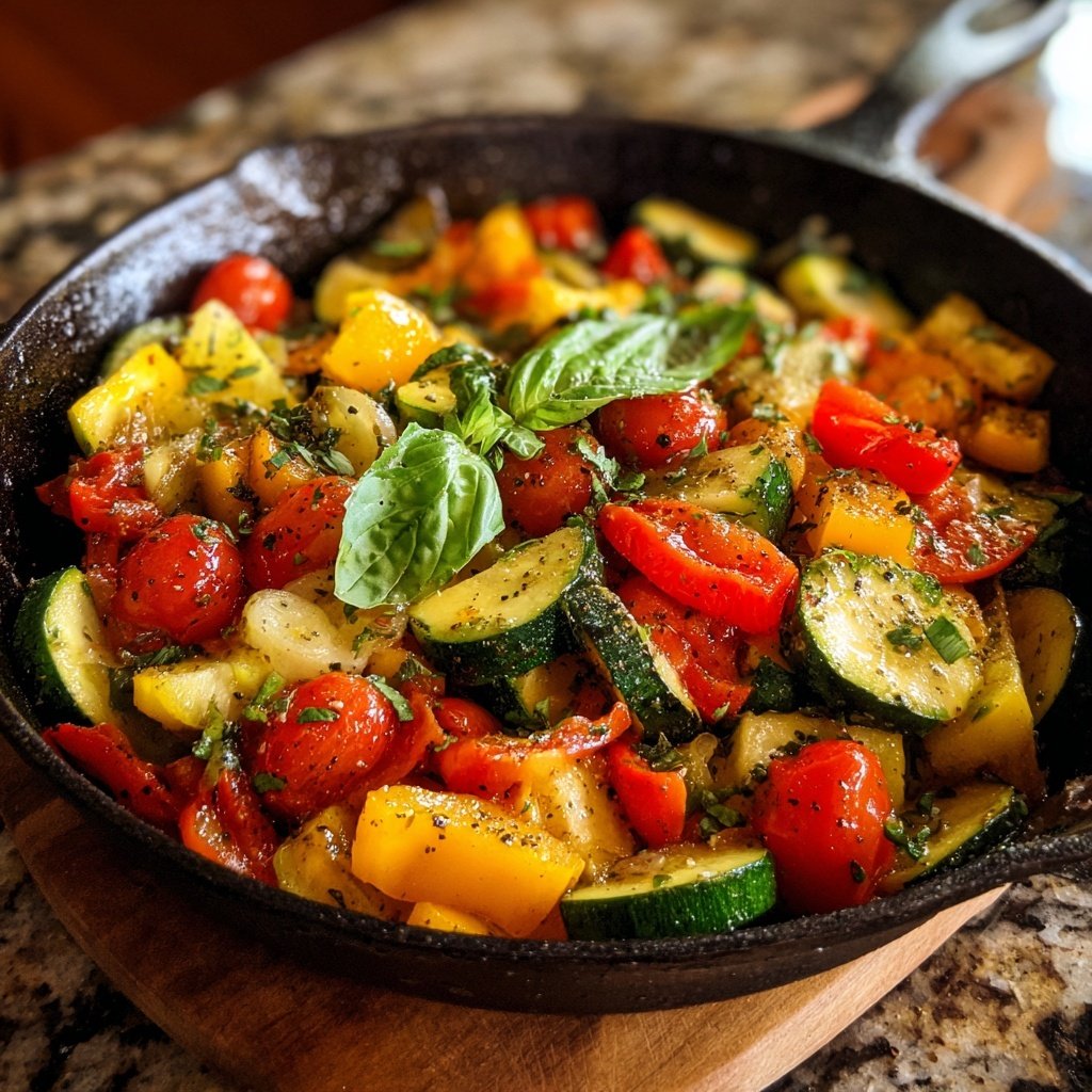 Vegetarische Gemüsepfanne Mediterran