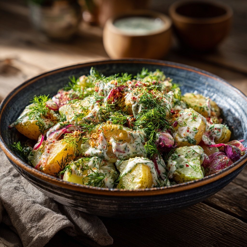 Kartoffel Gurken Salat Zum Grillen Mit Dill