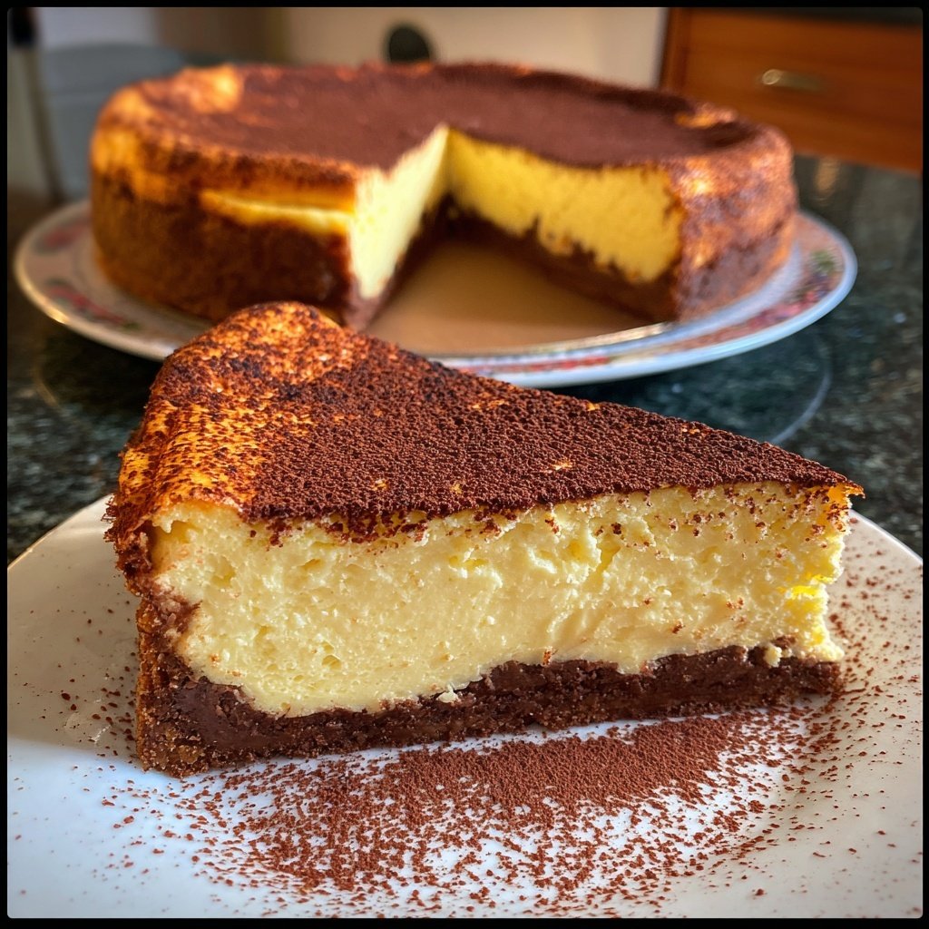 Käsekuchen mit Schokoboden